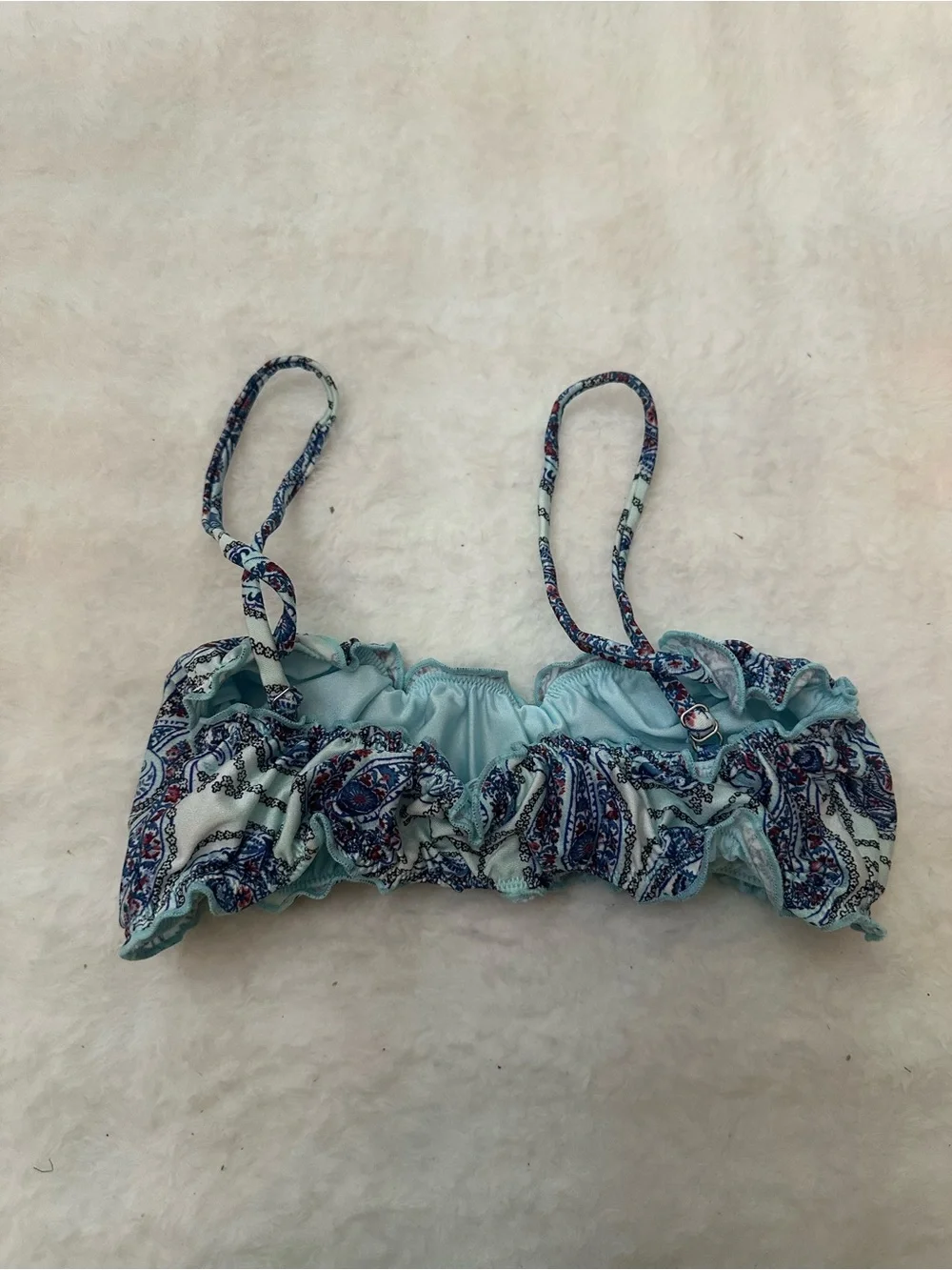New! Frankie's Bikinis Paradiso Paisley Arabelle Shine Bikini Top S 39308